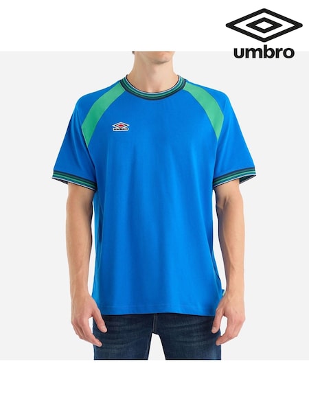 Umbro Blue Panelled 100% Cotton T-Shirt (AW7313) | €35