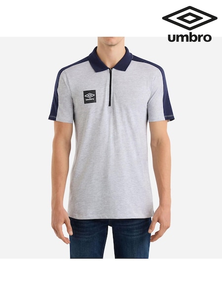 Umbro Terrace Zip 100% Cotton Polo Shirt (AW7339) | €40