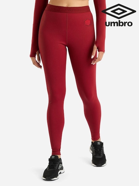 Umbro Red Pro Training Ribbed Leggings (AW7362) | €60