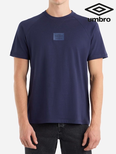 Umbro Blue Small Logo 100% Cotton T-Shirt (AW7370) | €36