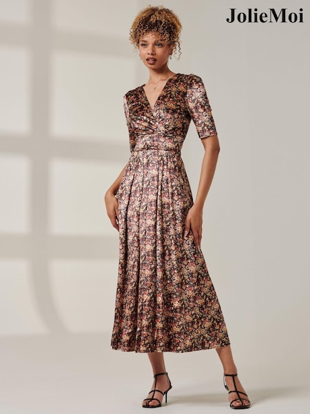 Jolie Moi Brianne Floral Velvet Maxi Dress (AW7429) | 271 LEI