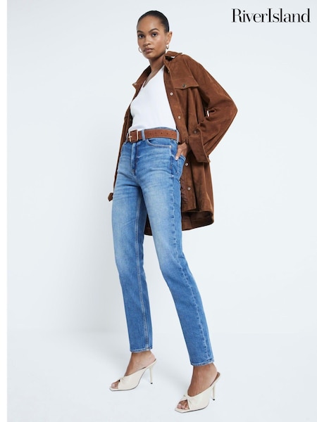 River Island Blue High Waisted Slim Fit Ankle Jeans (AW7532) | €66