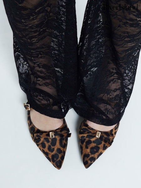 River Island Leopard Bow Mary Jane Shoes (AW7535) | ‏112 ر.س.‏