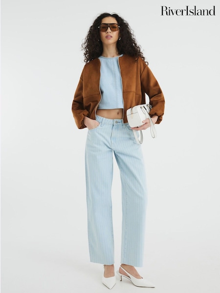 River Island Seamed Barrel Stripe Jeans (AW7536) | €76