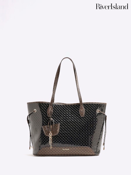 River Island Black Side Tie Shopper Bag (AW7619) | €56