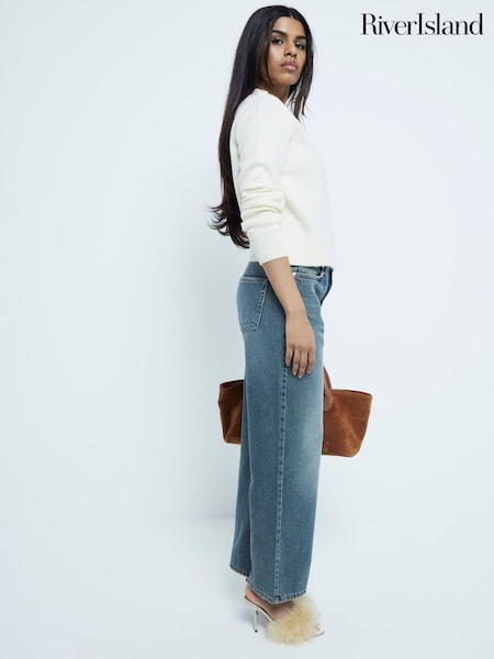 River Island Blue Relaxed Straight Fit Jeans (AW7668) | R$ 465