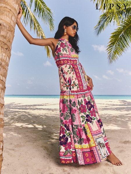 Lipsy Printed Halter Neck Maxi Dress (AW7802) | 69 €