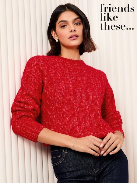 Friends Like These Crew Neck Cable Jumper (AW7845) | 268 LEI