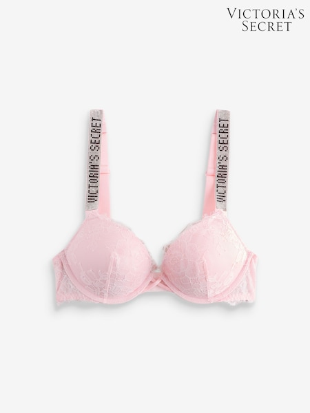 Victoria's Secret Angel Pink Add 2 Cups Push Up Lace Shine Strap Bombshell Bra (AW7888) | €68