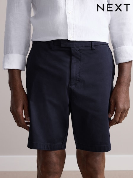 Navy Premium Sateen Chino Shorts (AW7892) | €36