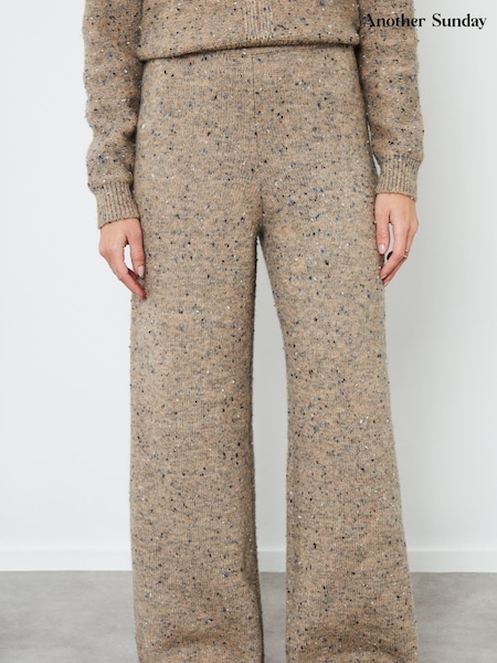 Another Sunday Textured Detail Knit Wide Leg Trousers (AW7940) | €35