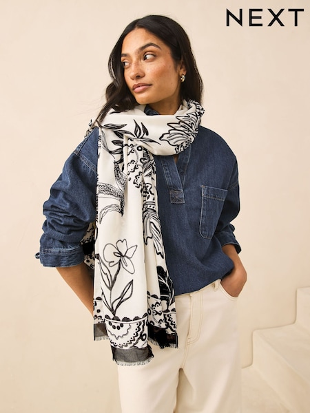 Black/White Lightweight Scarf (AW8009) | AZN 31