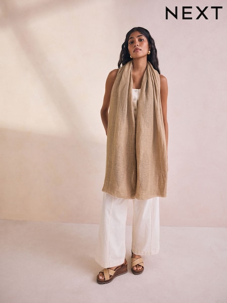 Stone Linen Lightweight 100% Linen Scarf (AW8011) | ₪107