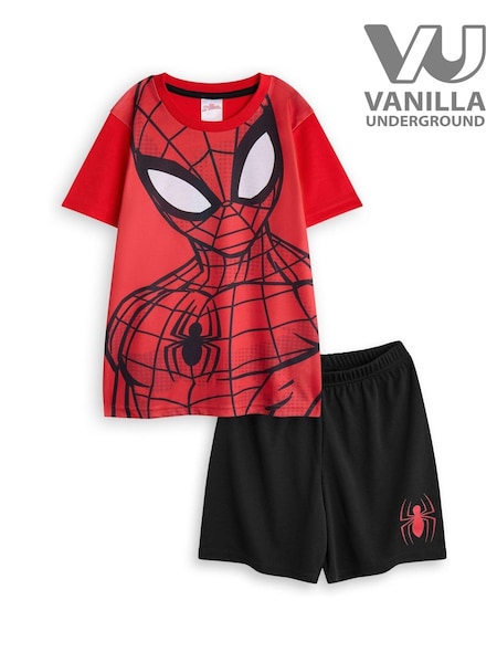 Vanilla Underground Red Boys Spiderman Short Leg Pyjamas (AW8146) | AED115