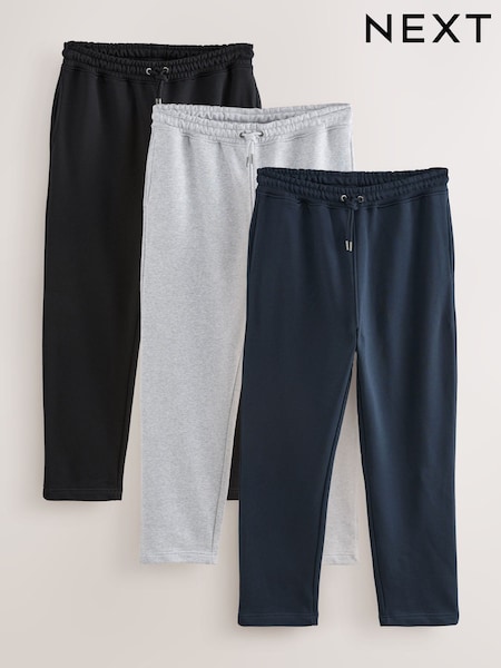 Black/Navy Blue/Grey Marl - Straight Leg Jersey Joggers 3 Pack (AW8166) | ‏386 ر.ق.