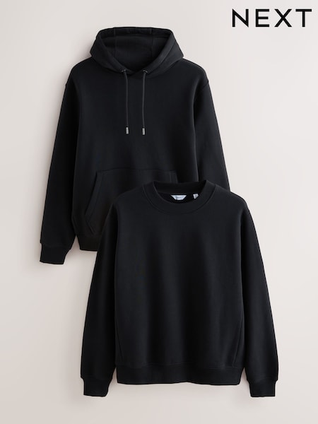 Black Hoodie and Crew Set 2 Pack (AW8171) | 277 QAR