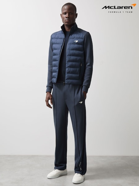 Reiss Airforce Blue Mayer McLaren F1 Team Quilted Hybrid Jacket (AW8232) | AED1,426