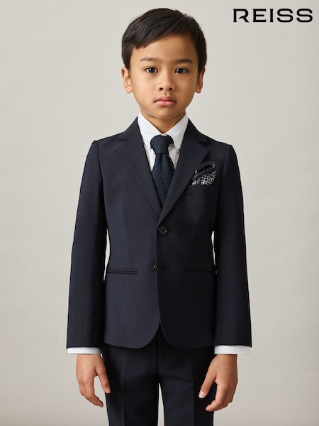 Reiss Navy Hope 9-14 yrs Wool-Blend Single-Breasted Suit Blazer (AW8238) | €140