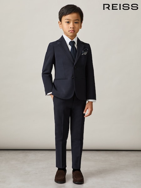 Reiss Navy Hope 9-14 yrs Wool-Blend Suit Trousers (AW8239) | €61