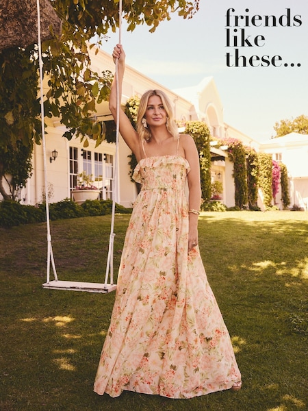 Friends Like These Coral Floral Millie Mackintosh Maxi Sun Dress (AW8293) | R$ 640
