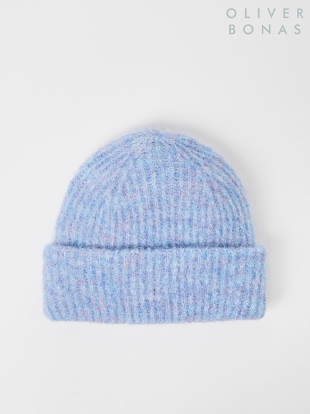 Oliver Bonas Blue Marl Knitted Beanie Hat (AW8325) | €31