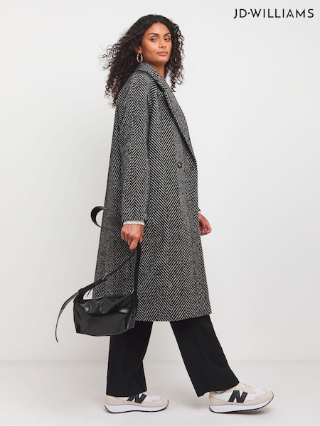 JD Williams Double Breasted Herringbone Coat (AW8393) | 588 LEI