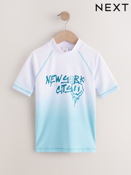 Light Blue Ombre Short Sleeve Rash Vest (1.5-16yrs) (AW8456) | €15 - €27