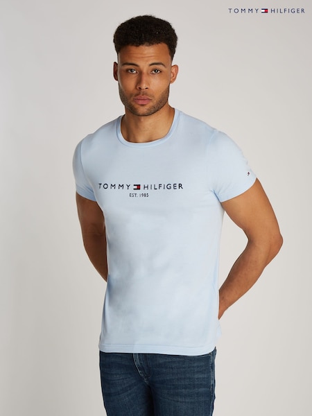 Tommy Hilfiger Slim 100% Cotton T-shirt With Embroidered Logo (AW8542) | ‏214‏₪