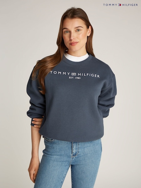Tommy Hilfiger Blue Regular Fit Modern Crew Neck Sweatshirt (AW8577) | $157