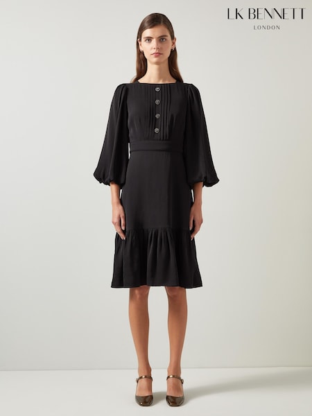 LK Bennett Jade Satin Crepe Full Sleeve Short Dress (AW8640) | 1,249 LEI