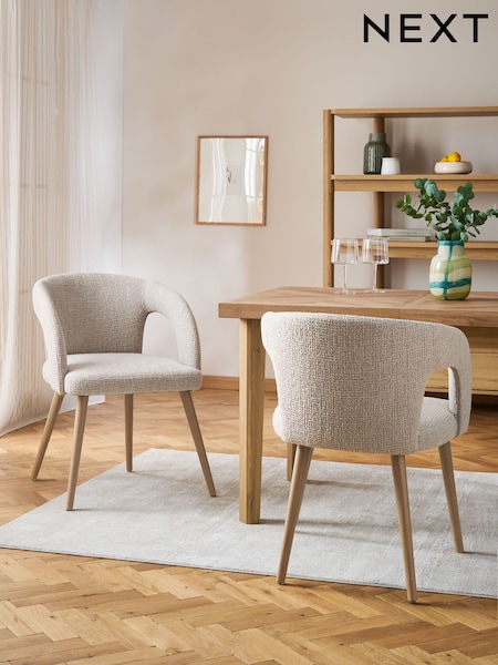 Set of 2 Natural Orton Light Wood Leg Dining Chairs (AW8742) | €415