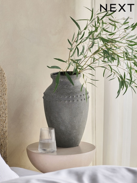 Grey Bobble Loxley Textured Large Ceramic Vase (AW8762) | €66