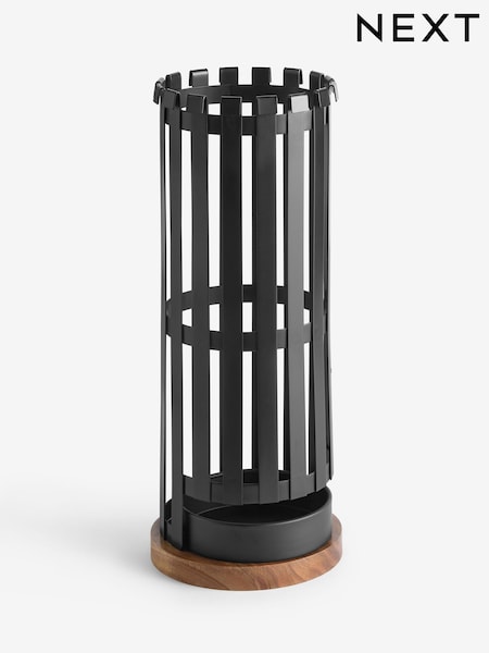Black/Brown Bronx Metal and Wood Umbrella Stand (AW8768) | €79