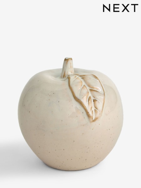 White Speckled Apple Ceramic Fruit Ornament (AW8781) | €11