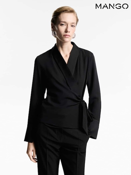 Mango Black Bow Satin Blouse (AW8811) | €21.50