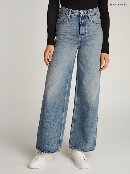 Tommy Hilfiger Blue High Rise Wide Leg Jeans (AW8841) | $240