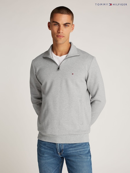 Сірий - Tommy Hilfiger базові Quarter Zip світшот (AW8856) | 7 510 грн
