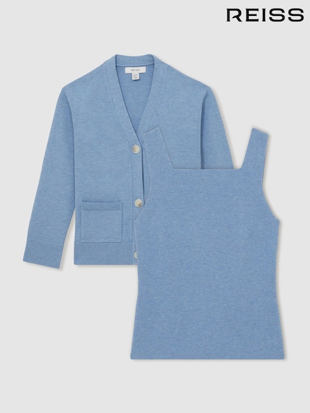 modra - Reiss Harper Compact Knit Top And Cardigan Set (AW8920) | € 103