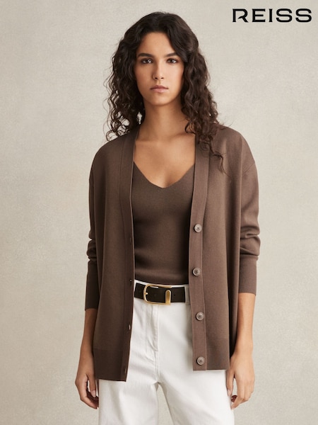 bledorjava - Reiss Lucy Lyocell Blend V-Neck Cardigan (AW8933) | € 171