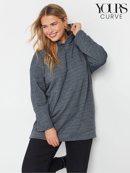 Yours Curve Blue Oversized Hoodie (AW8976) | 148 QAR