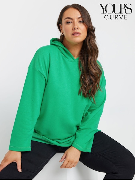 Yours Curve Green Oversized 100% Cotton Hoodie (AW8981) | $52