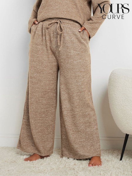 Yours Curve Natural Ribbed Trousers Set 2 Peice (AW8985) | €46