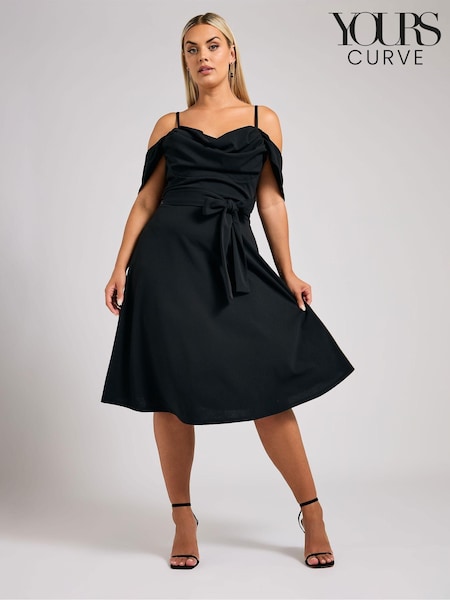 Yours Curve London Cold Shoulder Skater Dress (AW8992) | ‏251‏₪