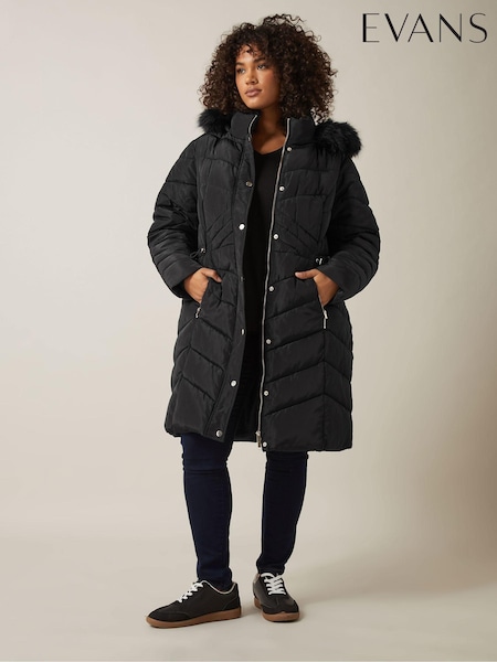 Evans Luxe Black Parka (AW9031) | €143