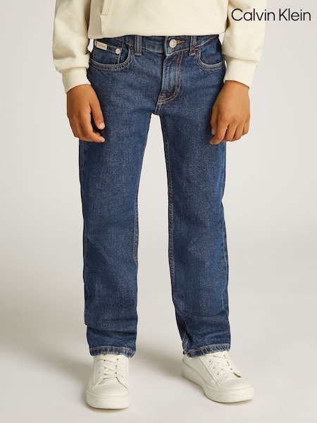 Calvin Klein Blue Authentic Mid Rise Straight Jeans (AW9127) | R$ 690 - R$ 790