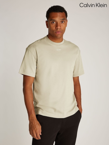 Calvin Klein Green Nano Logo 100% Cotton T-Shirt (AW9135) | €64