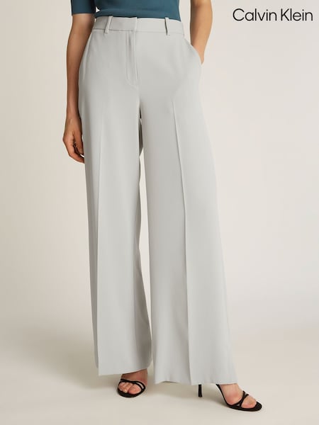 Calvin Klein Grey Slim Soft Trousers (AW9152) | €225