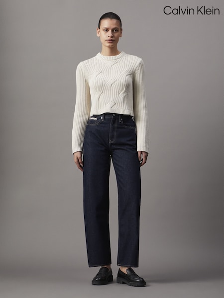 Calvin Klein 100% Cotton Cable Knit Jumper (AW9156) | 573 LEI