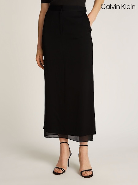 Calvin Klein Black Sheer Ankle Skirt (AW9170) | €237