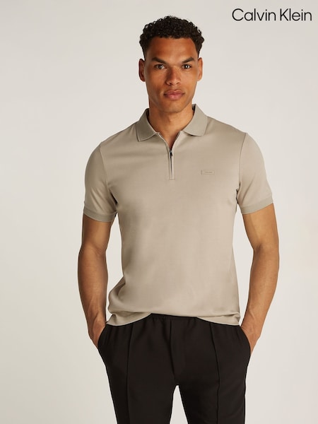 Calvin Klein Cotton Short Sleeve Zip Polo Shirt (AW9173) | 127 €